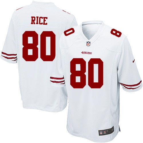 Men San Francisco 49ers #80 Jerry Rice Nike White Game Retired Player NFL Jersey